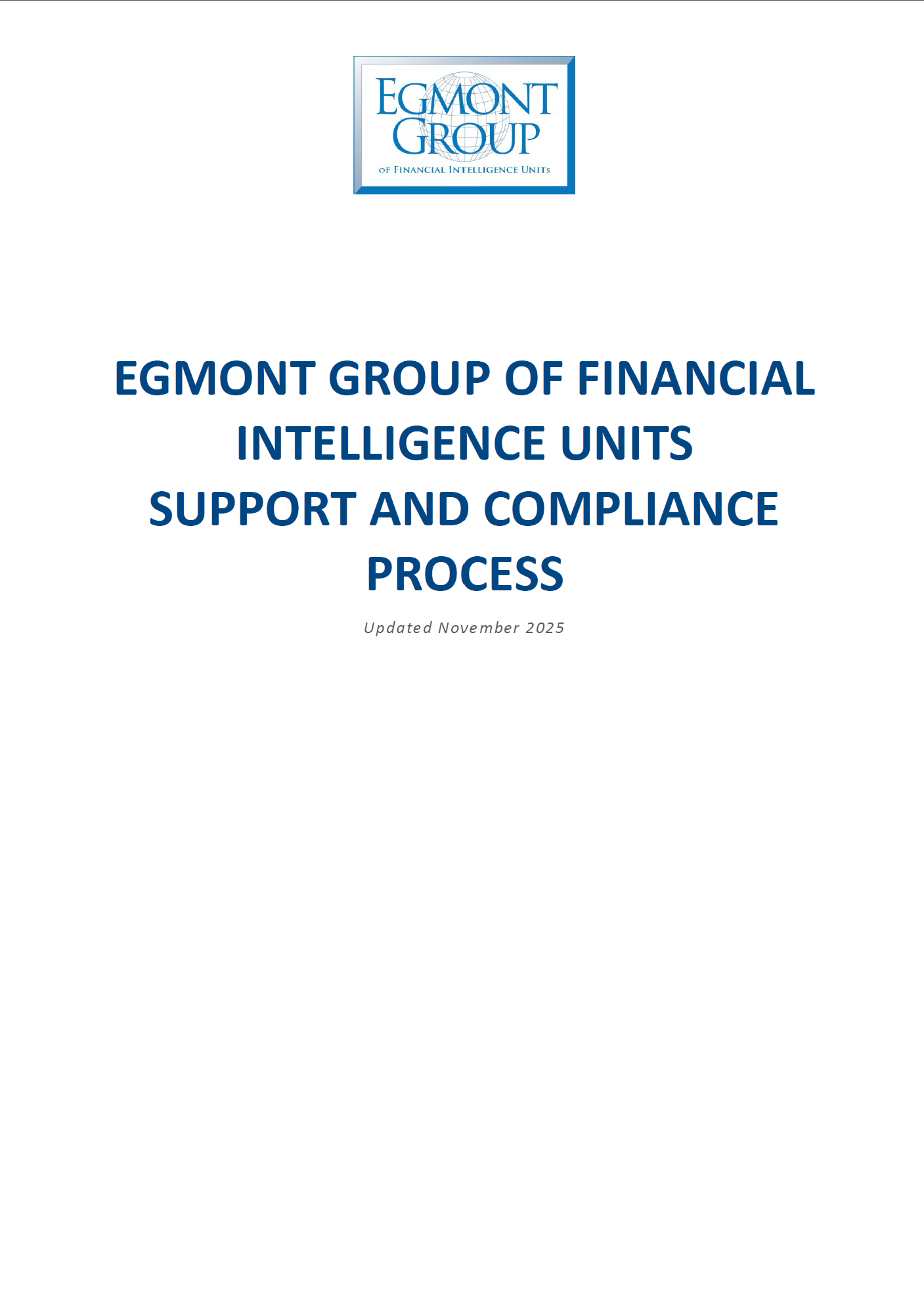 Egmont Group of Financial Intelligence Units Support and Compliance Process